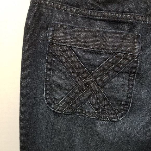 Mossimo jeans 6 Wide Leg denim trouser whiskered early 2000's stretch - Picture 9 of 13